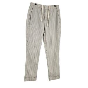 Teleria Trousers Pants Pinstripe Drawstring Cuffed Straight Lagenlook Size 30x44